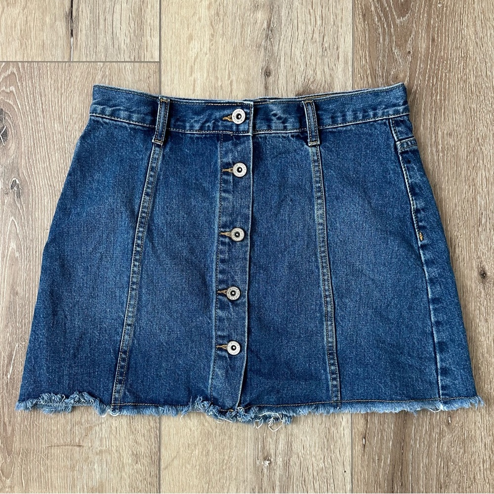 NWOT Y2K Denim Skirt FOREVER 21 Button Up Jean Skirt Size 4 27